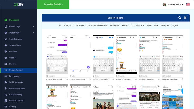 XNSPY ekran kaydedici uygulaması