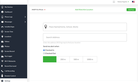 Xnspy kontrol paneli
