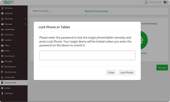 Xnspy kontrol paneli