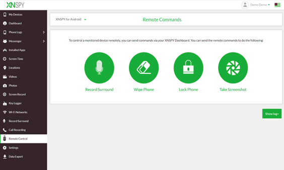 Xnspy kontrol paneli