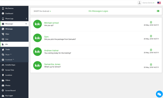 Xnspy kontrol paneli