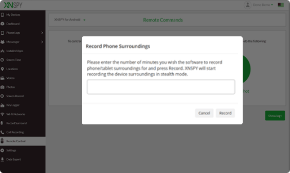 Xnspy kontrol paneli