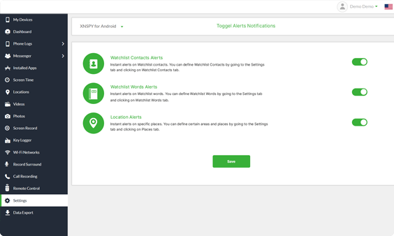 Xnspy kontrol paneli