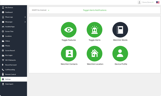 Xnspy kontrol paneli