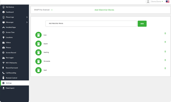 Xnspy kontrol paneli