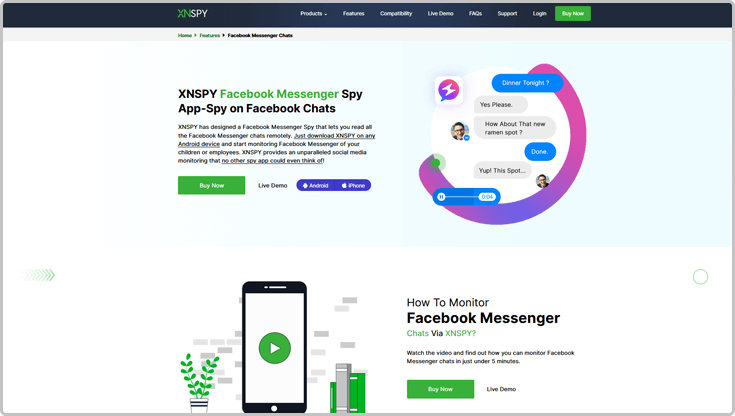 XNSPY'nin gelişmiş Facebook izleme uygulaması